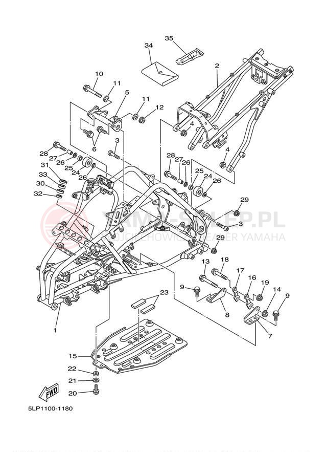 Schemat "rama" do Yamaha 660R RAPTOR YFM660RN/YFM660RNC
