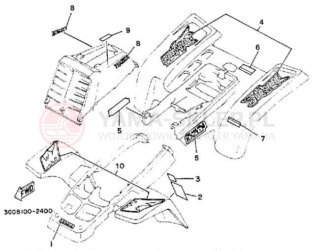Schemat "naklejki" do Yamaha YFZ350D