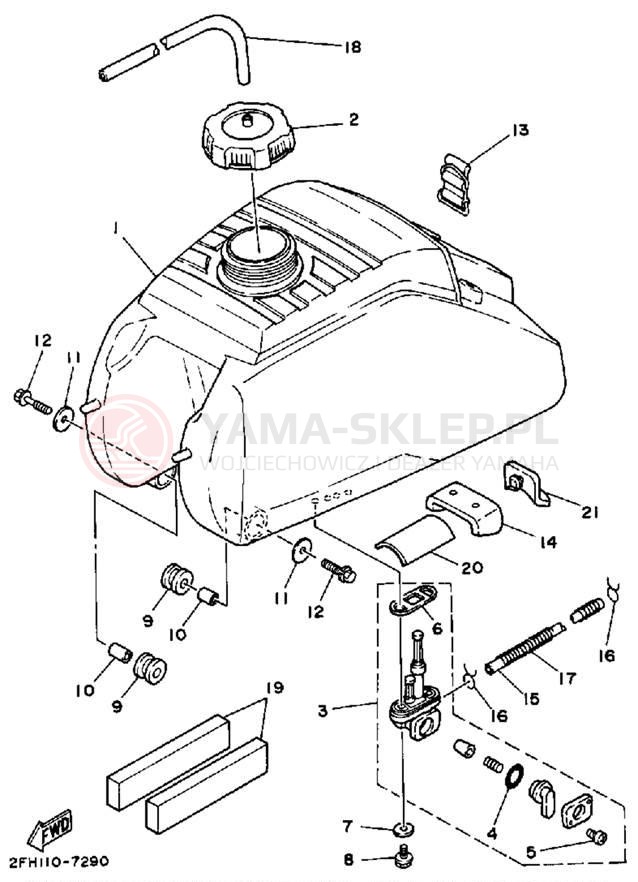 Schemat "zbiornik paliwa" do Yamaha MOTO-4 YFM200DXU