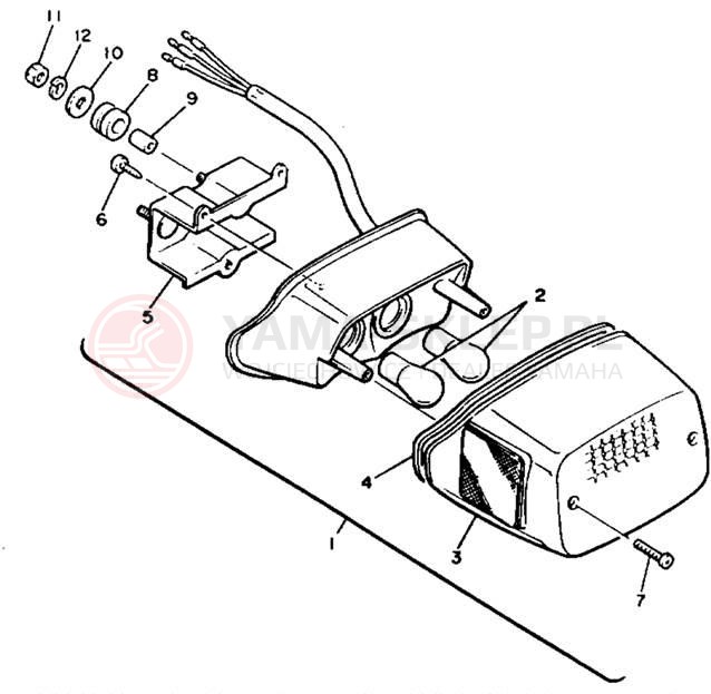Schemat "lampa tył" do Yamaha V-MAX 1200 VMX12E/VMX12EC