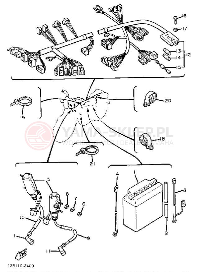 Schemat "układ elektryczny" do Yamaha XS400K