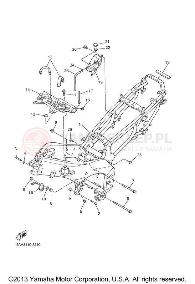 Schemat "rama" do Yamaha YZF600R YZF600RVC/YZF600RV
