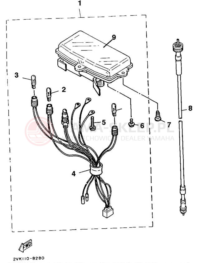 Schemat "licznik" do Yamaha JOG CY50E