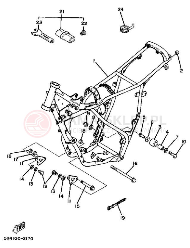 Schemat "Rama " do Yamaha YZ125J