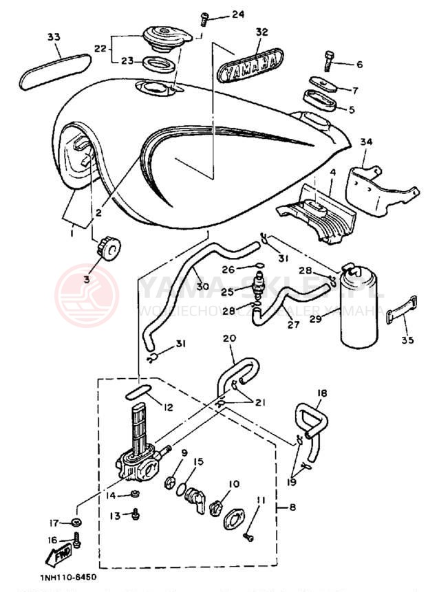 Schemat "zbiornik paliwa" do Yamaha MAXIM XJ700S/XJ700SC