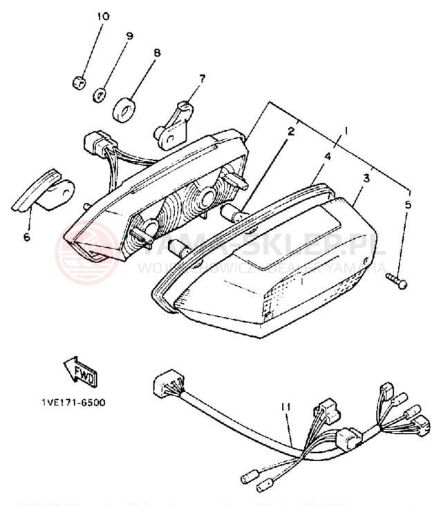 Schemat "lampa tył" do Yamaha XVZ13U/XVZ13UC