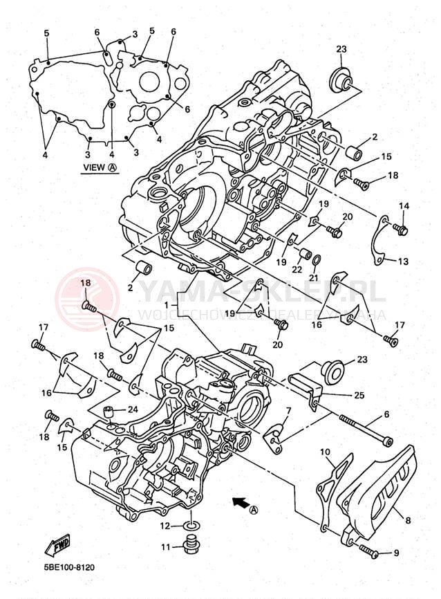 Schemat "Obudowa silnika" do Yamaha YZ400 YZ400FK