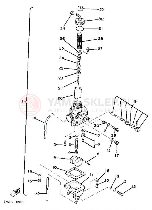 Schemat "Gaźnik" do Yamaha SR185J