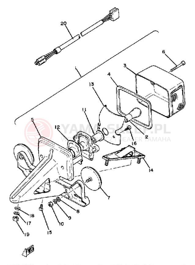 Schemat "lampa tył" do Yamaha XT250H