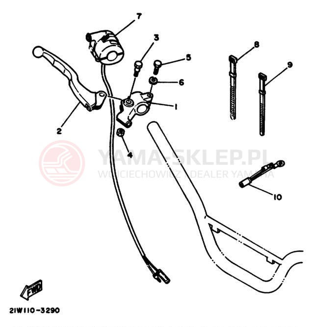 Schemat "Kierownica i osprzęt" do Yamaha Y-ZINGER PW80K