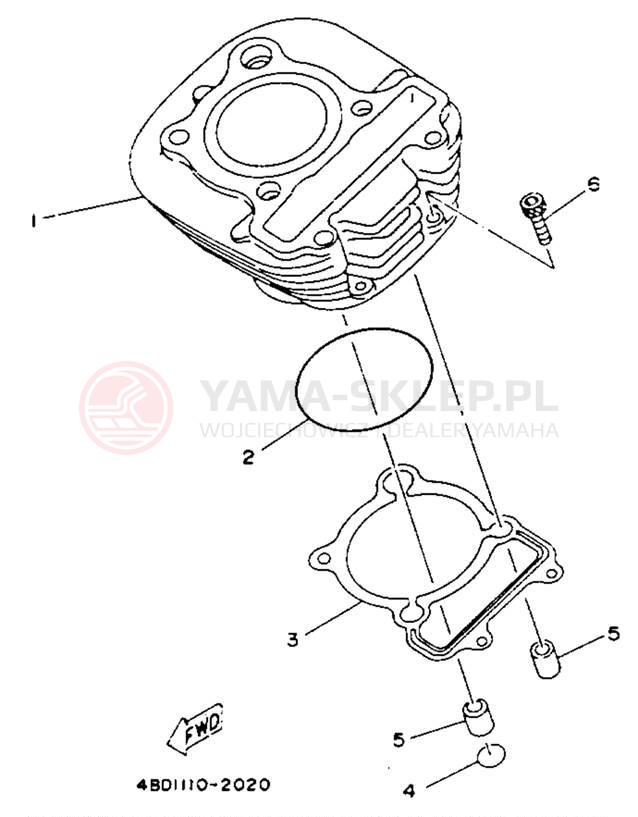 Schemat "cylinder" do Yamaha YFB250E_MN