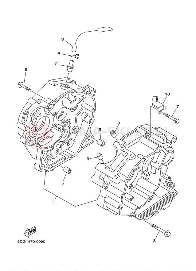 Schemat "Obudowa silnika" do Yamaha TTR125L TTR125LM