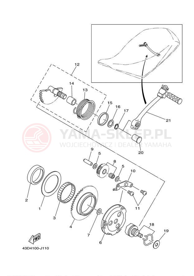 Schemat "rozrusznik" do Yamaha RAPTOR 90 YFM90RDW/YFM90RDL