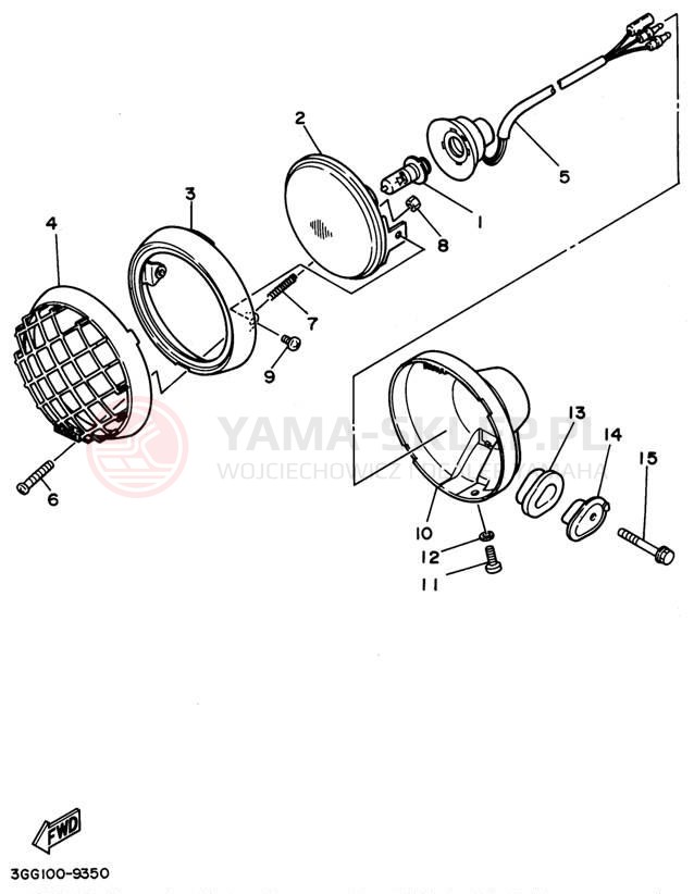 Schemat "Lampa przód" do Yamaha WARRIOR YFM350XG