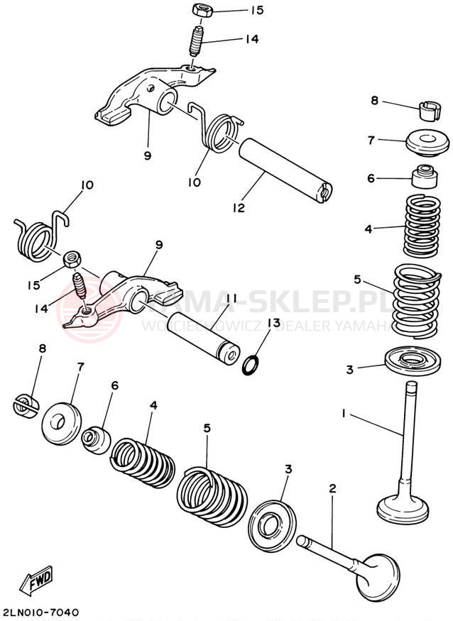 Schemat "zawory" do Yamaha XT225 XT225N/XT225NC