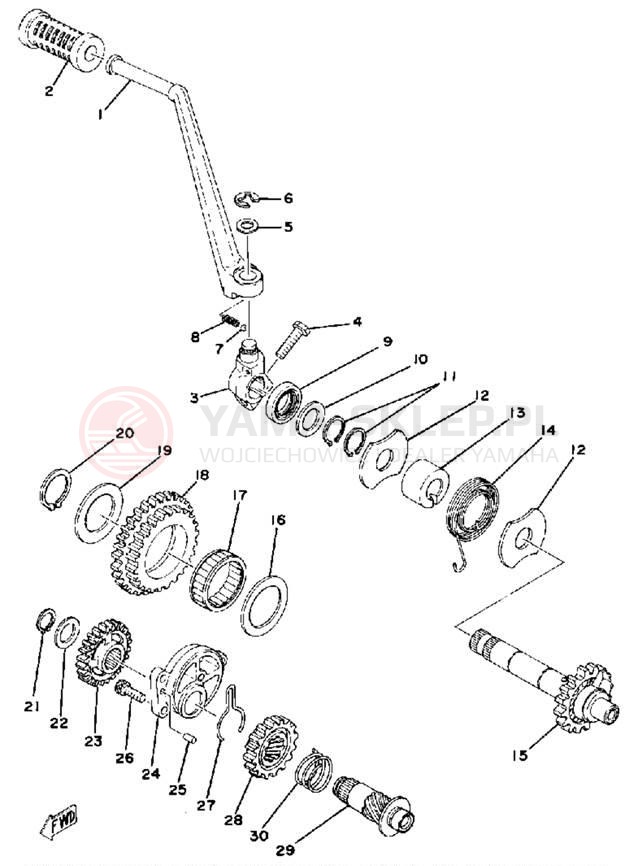 Schemat "kopniak" do Yamaha XS750F