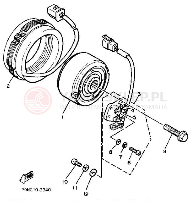 Schemat "prądnica" do Yamaha FZ600T/FZ600TC