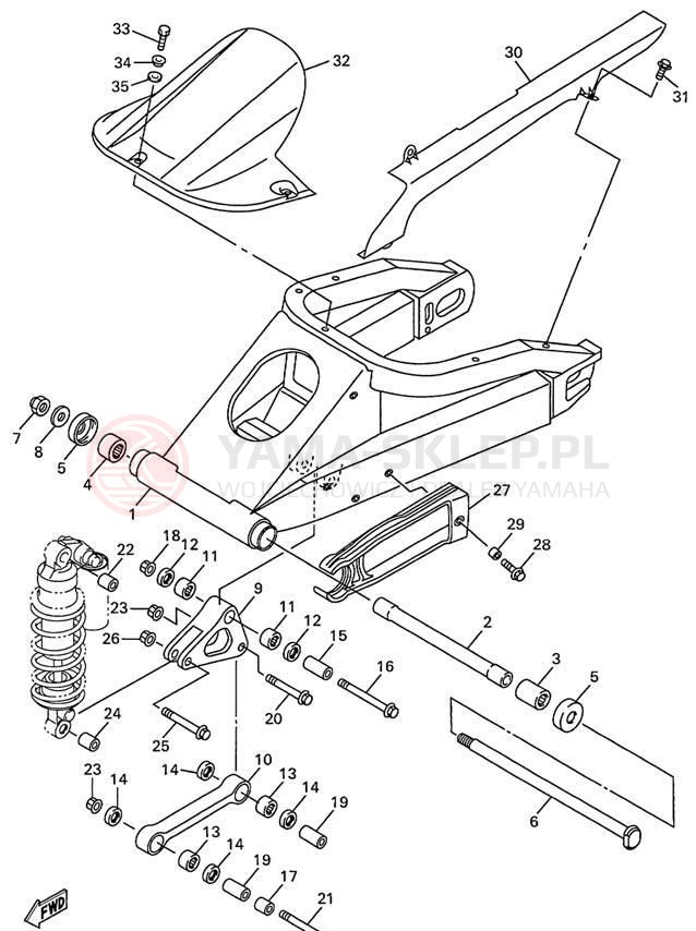 Schemat "wahacz" do Yamaha R1 YZFR1L/YZFR1LC