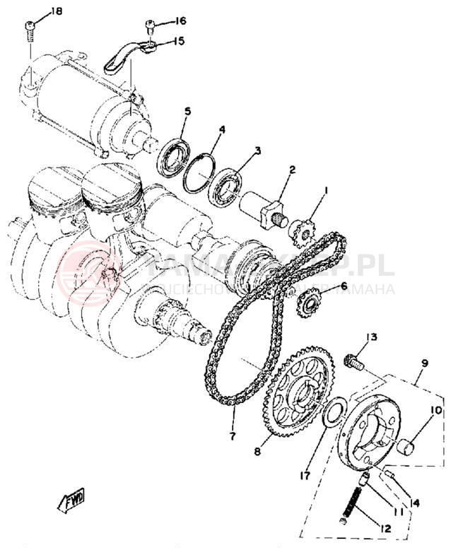 Schemat "rozrusznik" do Yamaha XS500 XS500E