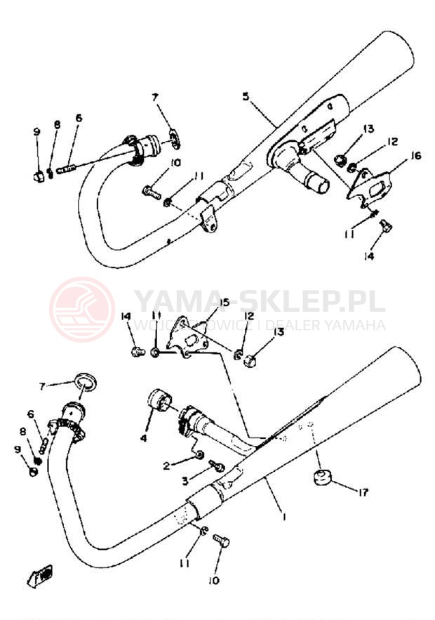 Schemat "Wydech końcowy" do Yamaha XS650SH