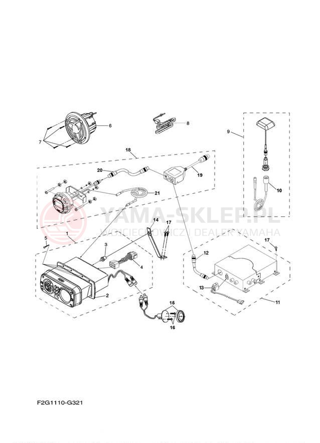 Schemat "Nagłośnienie - wyp. dodatkowe" do Yamaha 212X FAT1100AG