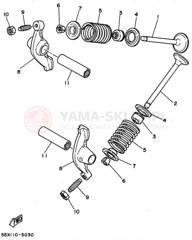 Schemat "zawory" do Yamaha BADGER YFM80G