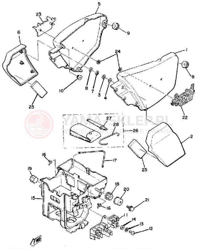 Schemat "Tylny błotnik" do Yamaha XS850SG