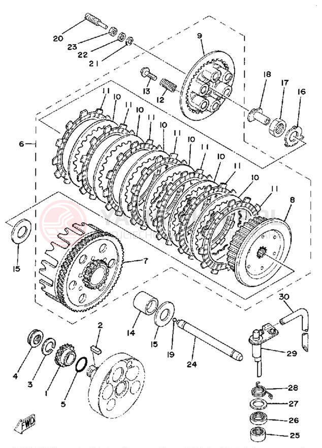 Schemat "sprzęgło" do Yamaha IT250H