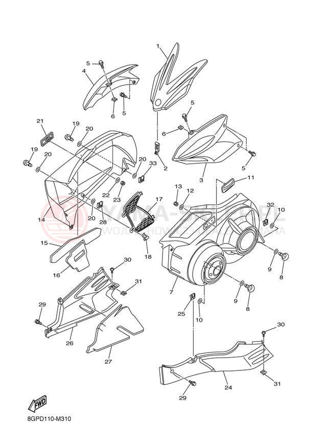 Schemat "Osłony" do Yamaha PHAZER MTX PZ50MTEW