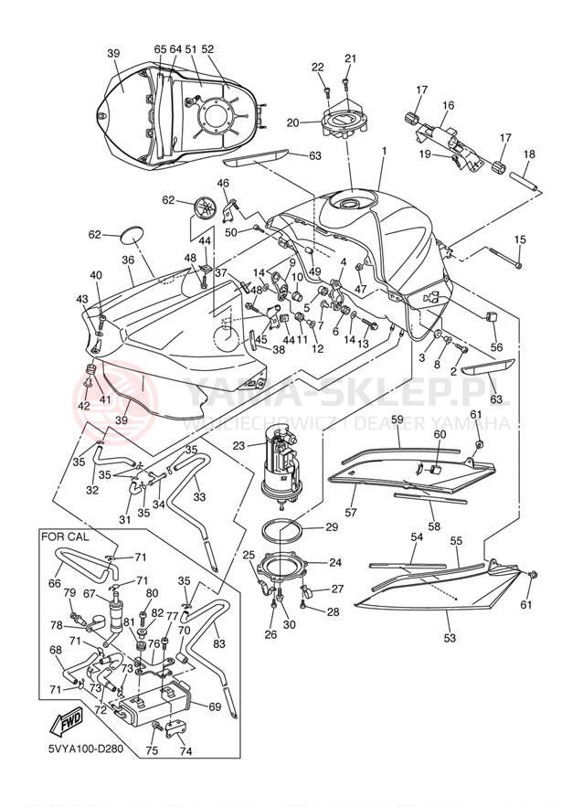 Schemat "zbiornik paliwa" do Yamaha YZF-R1 YZFR1TC/YZFR1T