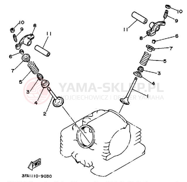 Schemat "zawory" do Yamaha BREEZE YFA1B