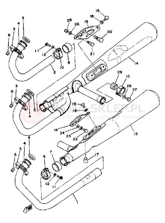 Schemat "Wydech końcowy" do Yamaha XS750E_227