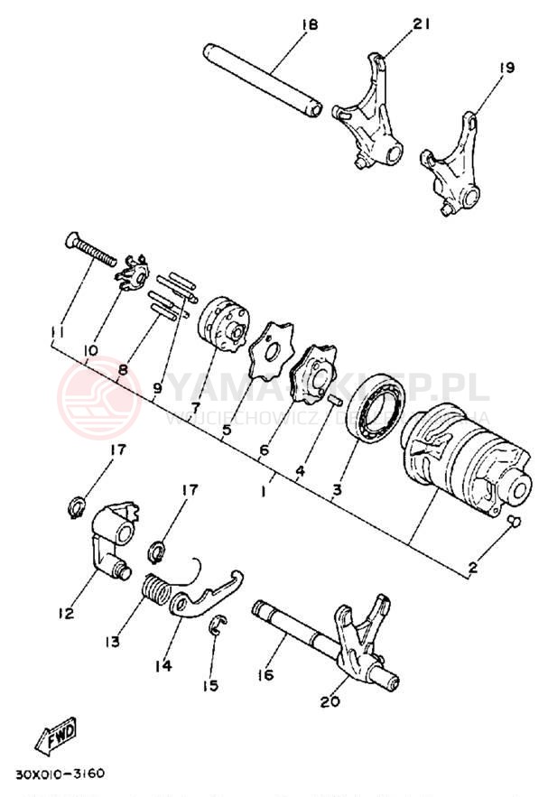 Schemat "Wodziki, automat" do Yamaha XT250LC/XT250L