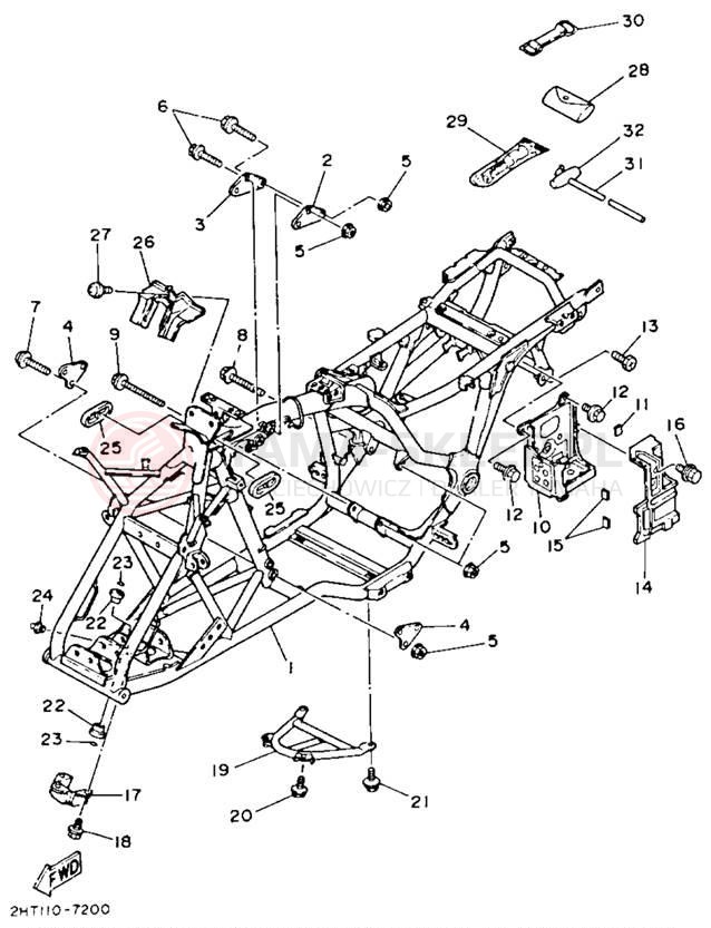 Schemat "rama" do Yamaha MOTO-4 YFM225U