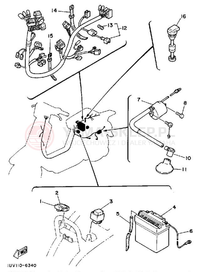 Schemat "układ elektryczny" do Yamaha CE50ES