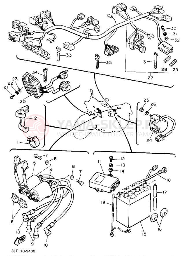 Schemat "układ elektryczny" do Yamaha RADIAN YX600A/YX600AC