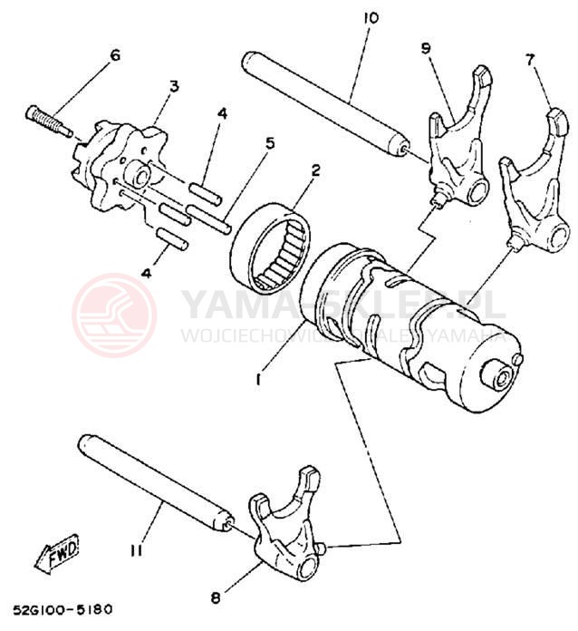 Schemat "Wodziki, automat" do Yamaha MOTO-4 YFM250A