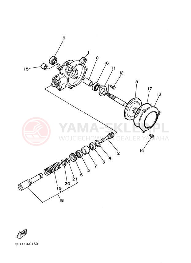Schemat "Wał napędowy" do Yamaha PW50 PW50N1