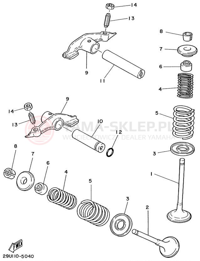 Schemat "zawory" do Yamaha TIMBERWOLF 4WD YFB250FWK
