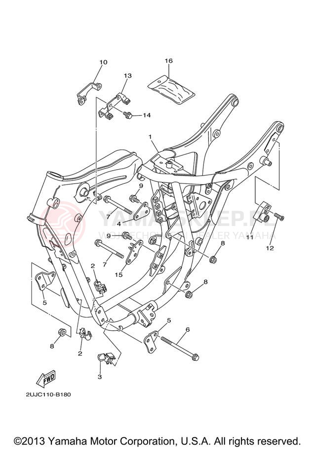 Schemat "rama" do Yamaha VIRAGO 250 XV250VC/XV250V