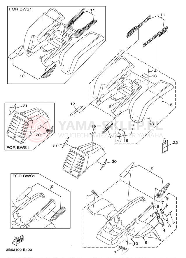 Schemat "naklejki" do Yamaha BANSHEE YFZ350V