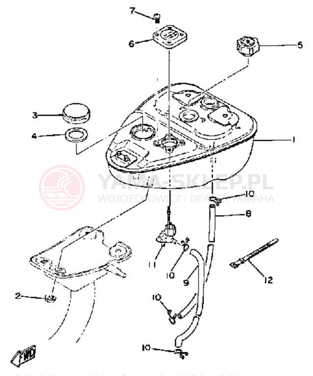 Schemat "zbiornik paliwa" do Yamaha QT50H