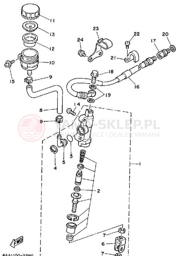 Schemat "Pompa hamulcowa tył" do Yamaha WR500ZE