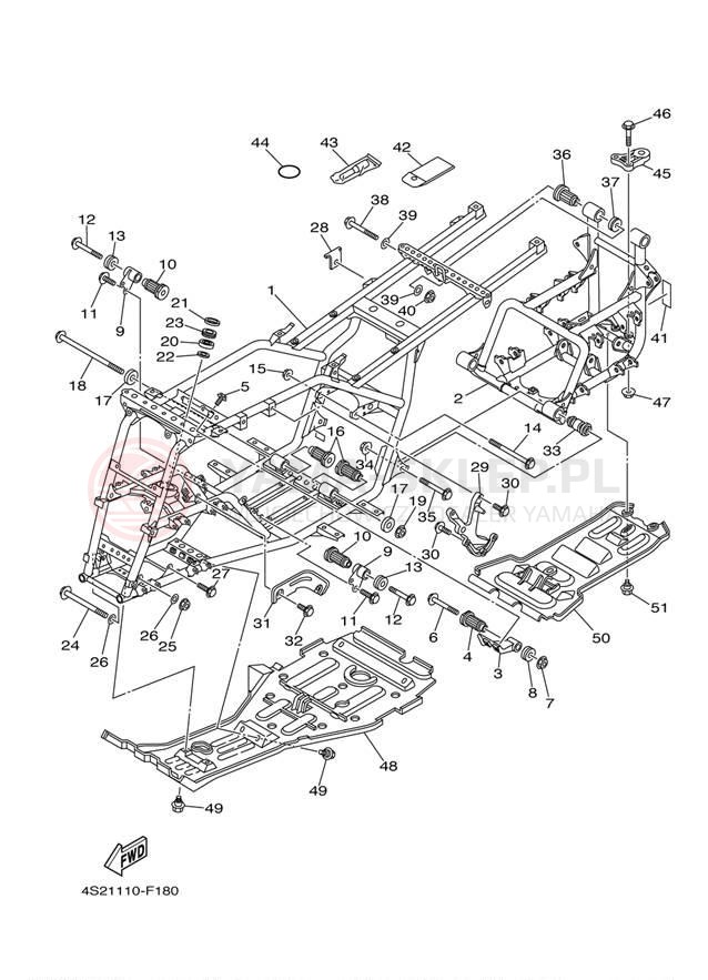 Schemat "rama" do Yamaha GRIZZLY 350 IRS YFM35FGIW