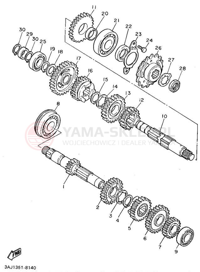 Schemat "Skrzynia biegów " do Yamaha XT600EF/XT600EFC