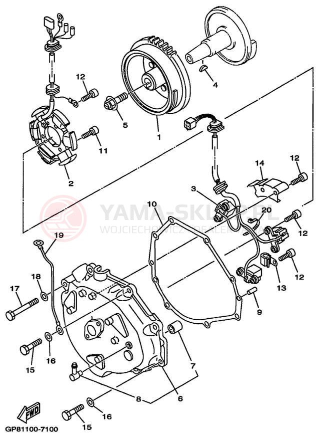 Schemat "prądnica" do Yamaha LS2000 LST1200X