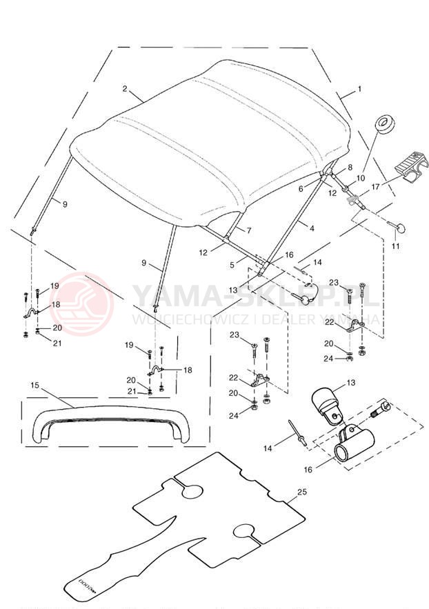 Schemat "Bimini top" do Yamaha LS2000 LST1200Y