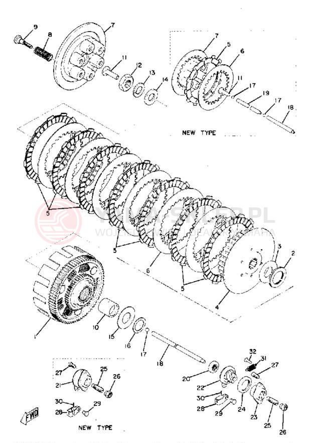 Schemat "sprzęgło" do Yamaha TX750A