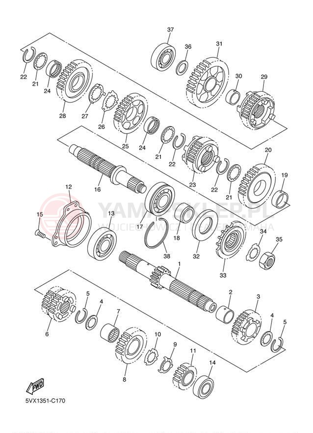 Schemat "Skrzynia biegów " do Yamaha FZ-6 FZS6V/FZS6VC