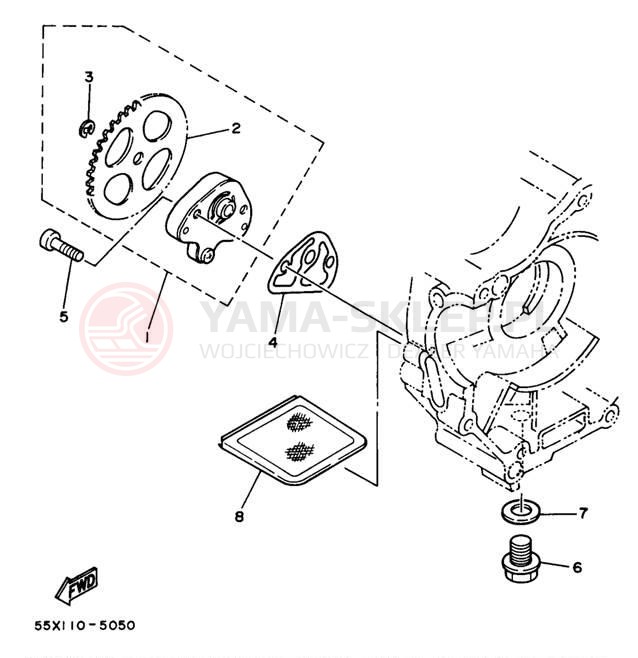 Schemat "Pompa olejowa" do Yamaha BADGER YFM80L